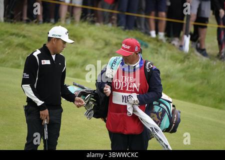 Portrush, Contea di Antrim, Irlanda del Nord. 17 luglio 2025. Chun-an Yu (Tai) in azione il TheÊ153rd giorno del Campionato Open, Royal Portrush Golf Club (Dunluce Links) a Portrush, Contea di Antrim, Irlanda del Nord, da giovedì 17 luglio a domenica 20 luglio 2025. Crediti: Mark Newcombe/Alamy Live News Foto Stock