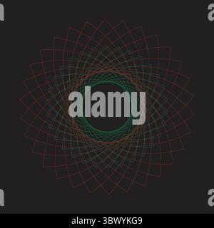 Elegante design geometrico mandala con colori vivaci e tipografia classica Illustrazione Vettoriale