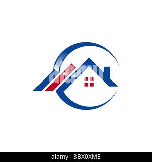 Logo Circle Home, icona del logo Global House Real Estate, lettera G simbolo del logo degli edifici, illustrazione del design vettoriale Illustrazione Vettoriale