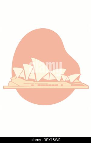 Vettore minimo piatto della Sydney Opera House. Illustrazione Vettoriale