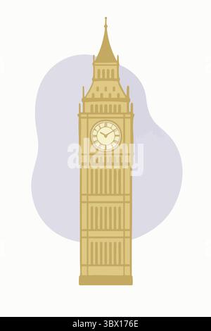 Illustrazione vettoriale minima del Big Ben a Londra. Illustrazione Vettoriale