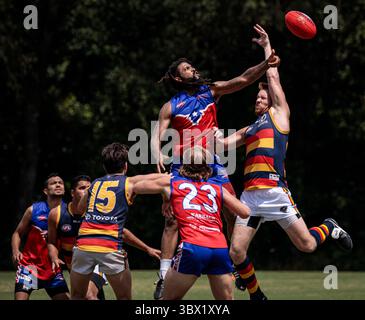 31 luglio 2021, Austin, Texas, Stati Uniti: Partita della United States Australian Football League tra gli Austin Crows e gli Houston Lonestars all'Onion Creek Soccer Complex di Austin, Texas. (Immagine di credito: © Ralph Arvesen/ZUMA Press) Foto Stock