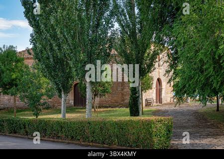 Il giardino di Miguel Delibes a Santa María del campo, Burgos, Spagna. Foto Stock