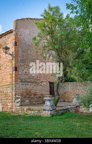 Il giardino di Miguel Delibes a Santa María del campo, Burgos, Spagna. Foto Stock