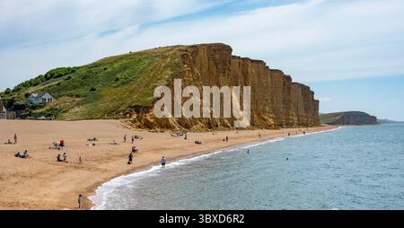 Sandstone East Cliffs, West Bay, Dorset, Inghilterra Foto Stock