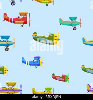 Aereo senza cuciture, aereo carino bambino Illustrazione Vettoriale