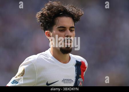 New Jersey, Stati Uniti. 13 luglio 2025. Vitinha di PSG durante la partita di Coppa del mondo Chelsea vs Paris Saint Germain al Metlife Stadium, New Jersey. Il credito per immagini dovrebbe essere: Jonathan Moscrop/Sportimage Credit: Sportimage Ltd/Alamy Live News Foto Stock