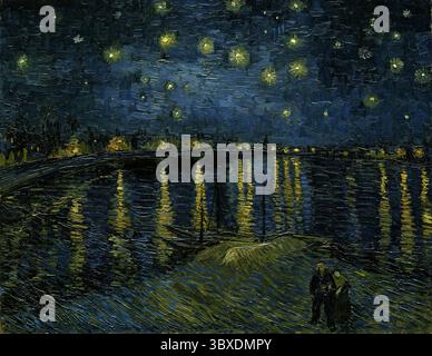 Notte stellata sul Rodano. Vincent van Gogh. 1888. Foto Stock