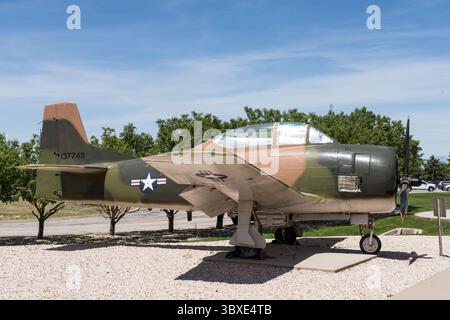 1 giugno 2021, Hill Air Force base, Utah, Stati Uniti: Un aereo da addestramento troiano T-28B del Nord America degli anni '1950 presso l'Hill Aerospace Museum. (Immagine di credito: © Jon G. Fuller/VW Pics via ZUMA Press Wire) Foto Stock