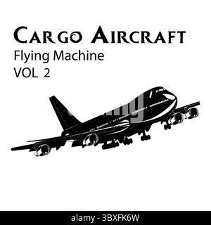 Cargo Aircraft Vol 2 sagome figura disegno basato su vettore Illustrazione Vettoriale