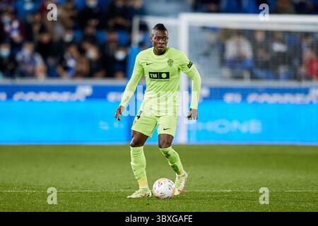 26 ottobre 2021, VITORIA, ALAVA, SPAGNA: H. Palacios di Elche CF in azione durante il campionato spagnolo, la Liga, partita di calcio tra Deportivo Alaves e Elche CF a Mendizorrotza il 26 ottobre 2021 a Vitoria, Spagna. (Immagine di credito: © Ricardo Larreina/AFP7 via ZUMA Press Wire) Foto Stock