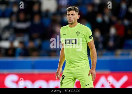 26 ottobre 2021, VITORIA, ALAVA, SPAGNA: Lucas Boye dell'Elche CF guarda durante il campionato spagnolo, la Liga, partita di calcio tra Deportivo Alaves ed Elche CF a Mendizorrotza il 26 ottobre 2021 a Vitoria, Spagna. (Immagine di credito: © Ricardo Larreina/AFP7 via ZUMA Press Wire) Foto Stock