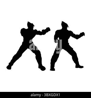 Fighter judo karate giocatore silhouette forme disegno Vol 01 Illustrazione Vettoriale