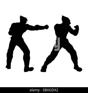Fighter judo karate giocatore silhouette forme disegno Vol 02 Illustrazione Vettoriale