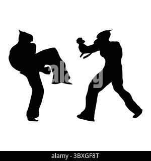 Fighter judo karate giocatore silhouette forme disegno Vol 08 Illustrazione Vettoriale