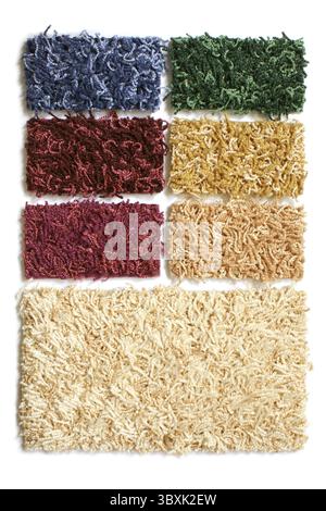 Campioni di tappetino di raccolta su sfondo bianco Foto Stock