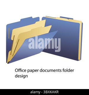 Office paper documents folder design A Illustrazione Vettoriale