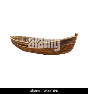 Vecchi vettori di barche in legno e illustrazioni, disegno Vol 04 Illustrazione Vettoriale