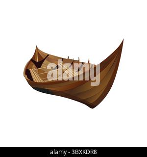 Vecchi vettori di barche in legno e illustrazioni, disegno Vol 02 Illustrazione Vettoriale