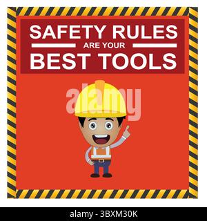 I criteri di sicurezza sono gli strumenti migliori per l'illustrazione del vettore dei segnali di sicurezza Illustrazione Vettoriale