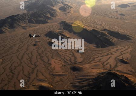 STYLELOCATIONA U.S. Air Force mq-9 Reaper veicolo aereo senza equipaggio vola una missione di addestramento sopra il Nevada Testing and Training Range, 15 luglio 2019 vicino a Las Vegas, Nevada. (Immagine di credito: © Ssgt. James Thompson/US Air/Planet Pix tramite filo ZUMA Press) Foto Stock