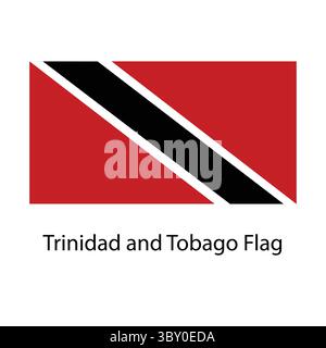 Trinidad e Tobago Flag illustrazione disegno a mano disegno basato su vettore Illustrazione Vettoriale