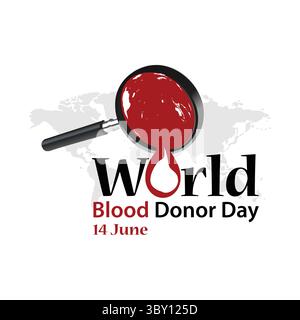 Progettazione dell'illustrazione vettoriale della giornata mondiale del donatore di sangue Illustrazione Vettoriale
