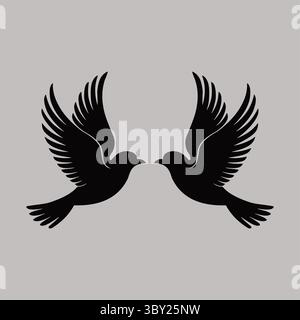 "Eleganti silhouette Black Bird in Flight" Illustrazione Vettoriale