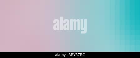 Banner lungo. sfondo con gradiente luminoso - colori rosa pallido e azzurro cielo. tessera mosaico pixel. copia spazio Foto Stock