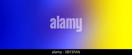 Banner. Sfondo a gradiente luminoso: Il colore blu diventa giallo. tessere mosaico pixel Foto Stock