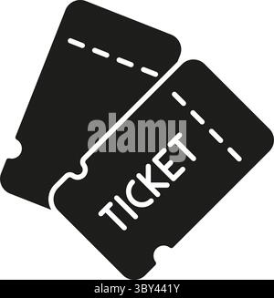 Icona due biglietti per eventi. Simbolo di ingresso, pass di ingresso e accesso all'evento. Biglietteria, intrattenimento, tempo libero e ingresso allo spettacolo Vector isolato Illustrazione Vettoriale