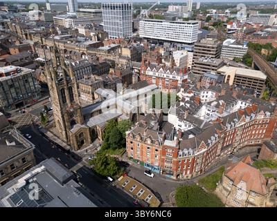 Veduta aerea della Chiesa Cattedrale di San Nicola nel centro di Newcastle upon Tyne, Inghilterra Foto Stock