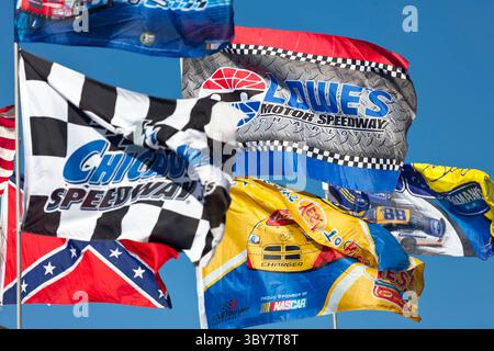 CONCORD, NC - 16 ottobre 2010: I fan mostrano il loro sostegno sventolando le loro bandiere prima della gara Bank of America 400 al Charlotte Motor Speedway di Concord, CA. (Credit Image: © Walter G. Arce Sr./ZUMA Press Wire) Foto Stock