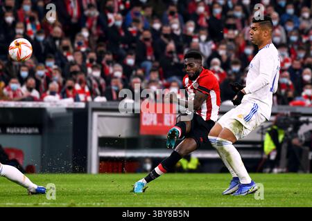 3 febbraio 2022, Bilbao, Spagna: Inaki Williams dell'Athletic Club durante i quarti di finale di Copa del Rey tra Athletic Club e Real Madrid all'Estadio de San Mames di Bilbao, Spagna. (Immagine di credito: © Sara A/DAX tramite ZUMA Press Wire) Foto Stock