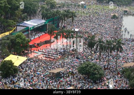 Dhaka, Bangladesh - 19 luglio 2025: Raduno nazionale del Bangladesh Jamaat-e-Islami a Suhrawardy Udyan a Dhaka che richiede sette punti. Foto Stock