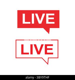 Icone della chat live e dello streaming Illustrazione Vettoriale