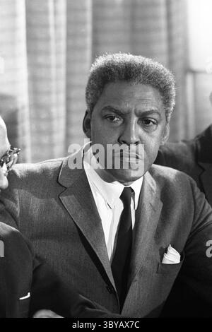 Selma, Alabama, USA: Bayard Rustin (1912-1987), attivista statunitense per i diritti civili, presente alla conferenza stampa Walter Reuther, Warren K. Leffler, US News & World Report Magazine Collection, 17 marzo 1965 (Credit Image: © circa Images/JT Vintage via ZUMA Press Wire) Foto Stock