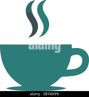 Un logo con una tazza da caffè fumante Illustrazione Vettoriale