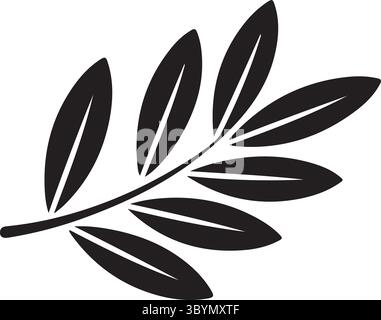 Logo minimalista con foglia verde Illustrazione Vettoriale