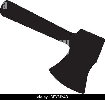 Silhouette con ascia e sfondo bianco Illustrazione Vettoriale