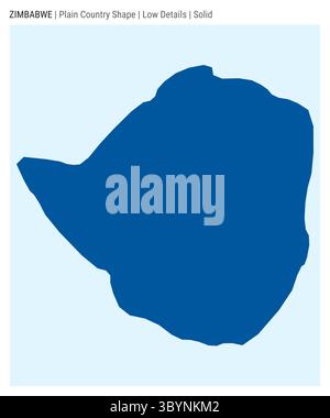 Mappa della pianura dello Zimbabwe. Dettagli bassi. Stile solido. Forma dello Zimbabwe. Illustrazione vettoriale. Illustrazione Vettoriale