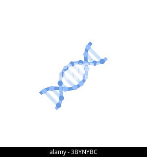 Icona del DNA in stile piatto. Illustrazione vettoriale. Illustrazione Vettoriale
