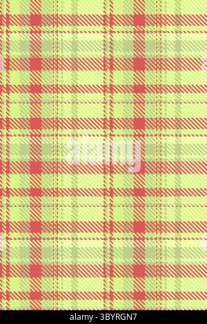 Motivo a quadri con trama in yuletide, vettoriale in tessuto colorato. Il tessuto Variety Tartan si caratterizza per una palette di colori rosso e lime senza cuciture. Illustrazione Vettoriale