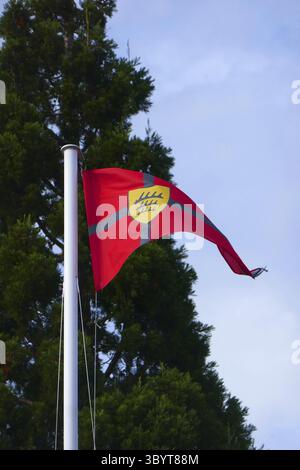 Stander del Wuerttemberg Yacht Club a Friedrichshafen Foto Stock