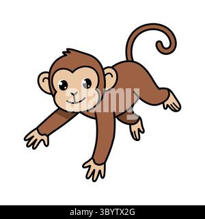 Carino Orange Tabby Cat Cartoon Illustrazione Vettoriale