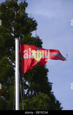 Stander del Wuerttemberg Yacht Club a Friedrichshafen Foto Stock