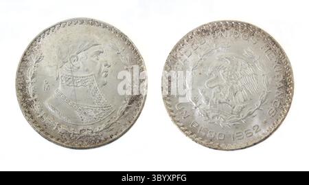 1962 1 peso Coin dal Messico Foto Stock