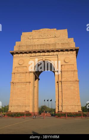 Situato nel cuore di nuova Delhi, l'India Gate è il monumento nazionale dell'India, nuova Delhi, India Foto Stock