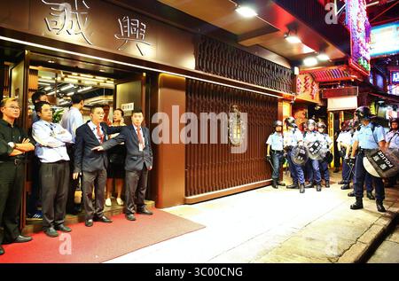 7 luglio 2019 - Hong Kong, Repubblica Popolare Cinese - Hong Kong, Cina - 7 luglio 2019. La polizia e i manifestanti si scontrano con le proteste di estradizione di Hong Kong. (Immagine di credito: © Gonzales/Gonzales foto tramite ZUMA Press) Foto Stock