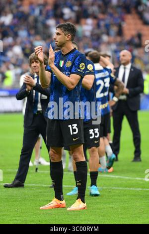 22 maggio 2022, Italia, Milano: Milano, Italia. 22 maggio 2022. Andrea Ranocchia (13) dell'Inter visto dopo la partita di serie A tra Inter e Sampdoria al Giuseppe Meazza di Milano., Credit:Tommaso Fimiano / ZUMA Press (Credit Image: © Tommaso Fimiano/Gonzales Photo via ZUMA Press) Foto Stock